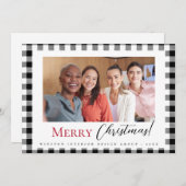 Zwart Wit Vrolijk Kerstfoto Interieurontwerp Feestdagenkaart (Voorkant / Achterkant)