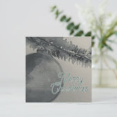 Zwart-wit vrolijke kerst Kaart (Staand voorkant)