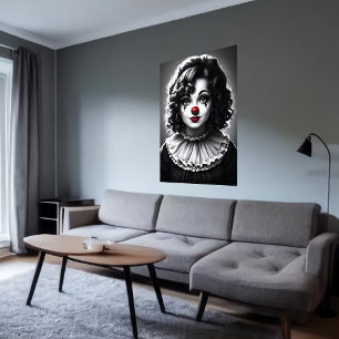 zwart-wit Vrouw   AI Art Poster