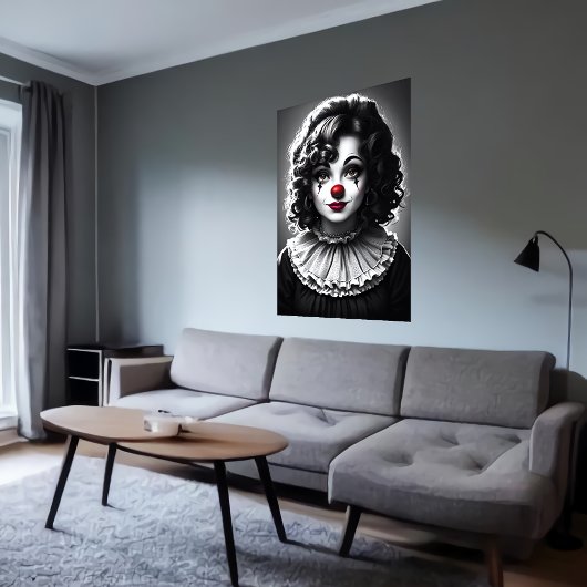 zwart-wit Vrouw | AI Art Poster