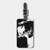 Zwart & wit vrouw leeuw pop kunst bagagelabel (Voorkant verticaal)