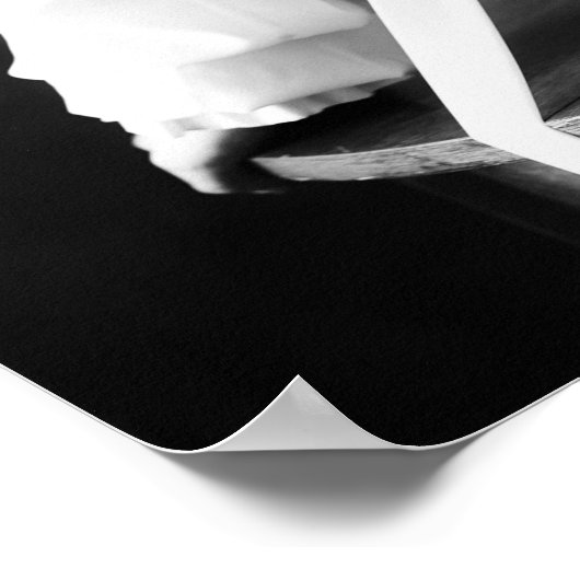  zwart-wit vrouw met parels poster (Hoek)