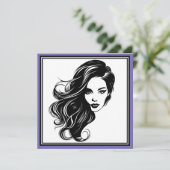 Zwart-wit vrouw Portret Wenskaart Kaart (Staand voorkant)