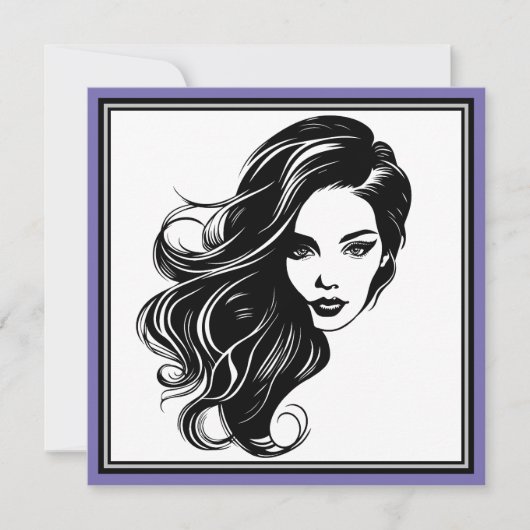 Zwart-wit vrouw Portret Wenskaart Kaart (Voorkant)