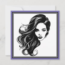 Zwart-wit vrouw Portret Wenskaart