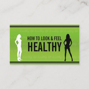 Zwart & Wit Vrouw Profiel Healthcare Groene Kaart Visitekaartje
