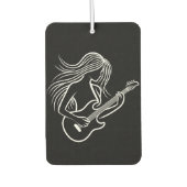 Zwart-wit Vrouw Stick figuur spelen Luchtverfrisser (Voorkant)