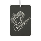 Zwart-wit Vrouw Stick figuur spelen Luchtverfrisser (Achterkant)