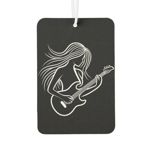 Zwart-wit Vrouw Stick figuur spelen Luchtverfrisser (Achterkant)