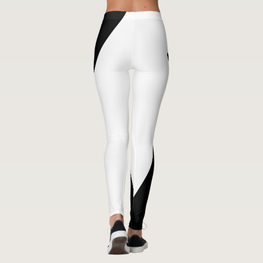 Zwart-wit vrouwen leggings (Achterkant)