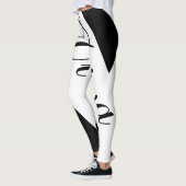 Zwart-wit vrouwen leggings (Links)