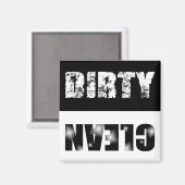 Zwart & Wit Vuil/Schone Vaatwasser Magneet (Voorkant / Achterkant)