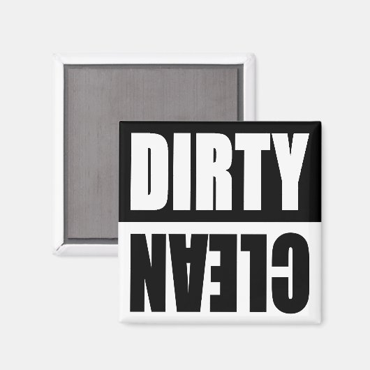 Zwart & Wit Vuil/Schone Vaatwasser Magneet (Voorkant / Achterkant)