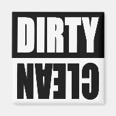 Zwart & Wit Vuil/Schone Vaatwasser Magneet (Voorkant)