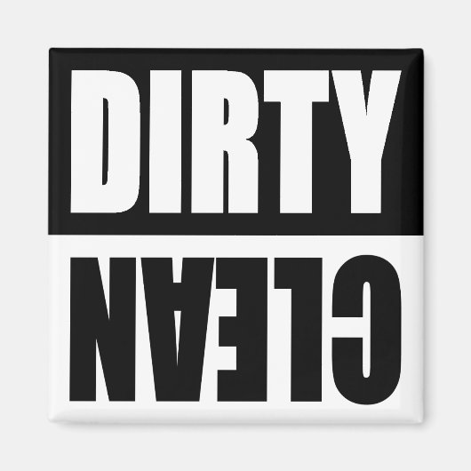 Zwart & Wit Vuil/Schone Vaatwasser Magneet (Voorkant)