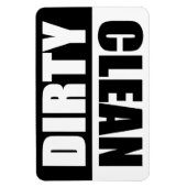 Zwart & Wit Vuil/Schoon Flexi Vaatwasser Magneet (Verticaal)