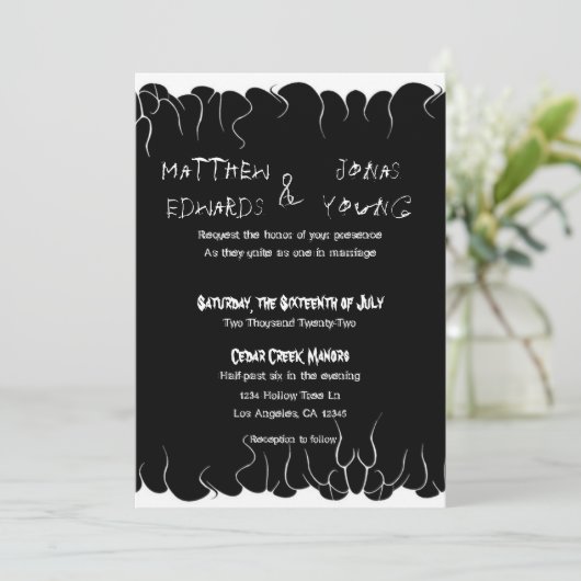 Zwart-wit vuur kaart (Staand voorkant)