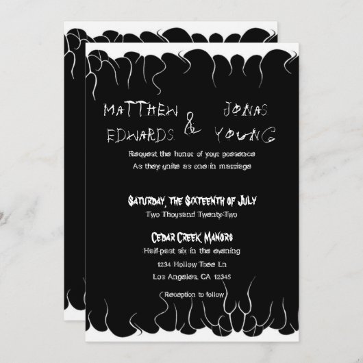 Zwart-wit vuur kaart (Voorkant / Achterkant)