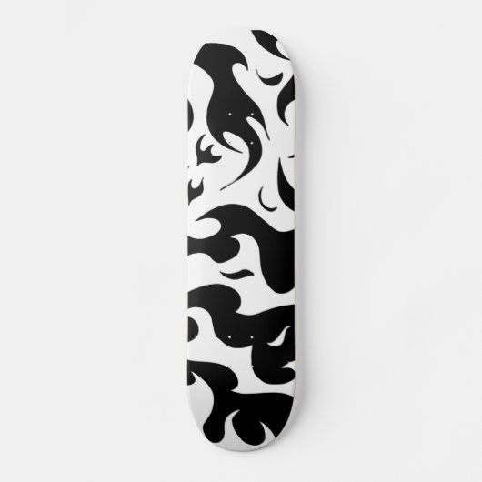zwart-wit vuur ontwerp skateboard (Voorkant)