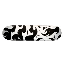 zwart-wit vuur ontwerp skateboard