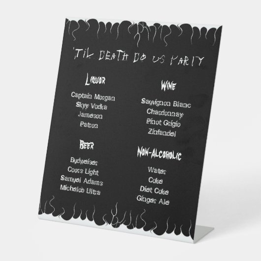 Zwart-wit vuur reclamebord met voetstuk (Voorkant)