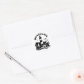 Zwart-wit Vuurtoren Beach Life Ronde Sticker (Envelop)