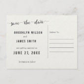 Zwart-wit waard de wachttijd bewaren de datum aankondigingskaart (Achterkant)