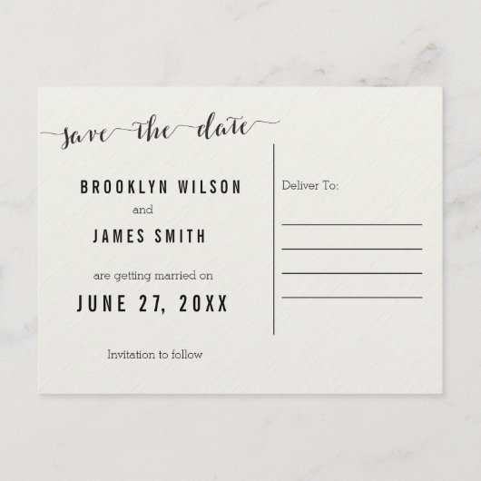 Zwart-wit waard de wachttijd bewaren de datum aankondigingskaart (Achterkant)