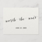 Zwart-wit waard de wachttijd bewaren de datum aankondigingskaart (Voorkant)