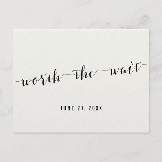 Zwart-wit waard de wachttijd bewaren de datum aankondigingskaart (Voorkant)