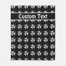 Zwart-wit waarschuwingsmandje met tekst fleece deken