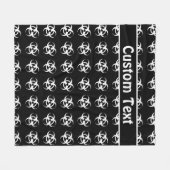 Zwart-wit waarschuwingsmandje met tekst fleece deken (Voorkant (Horizontaal))