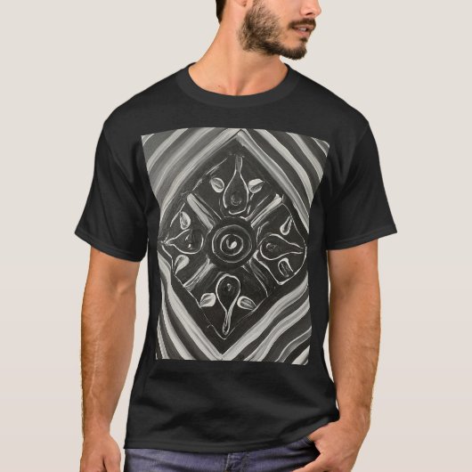 Zwart-wit Wall Art Abstract T-shirt (Voorkant)