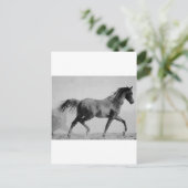 Zwart & Wit Wandelpaard Briefkaart (Staand voorkant)