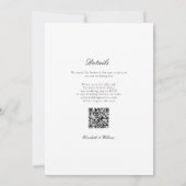 Zwart-Wit Wapen Monogram QR-code Trouwen Kaart (Achterkant)
