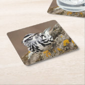 Zwart-wit Warbler Drink Onderzetter (Schuin)