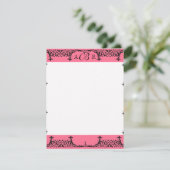Zwart, wit, warm roze Damask Bedankt voor je opmer Kaart (Staand voorkant)