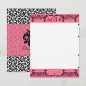 Zwart, wit, warm roze Damask Bedankt voor je opmer Kaart (Voorkant / Achterkant)