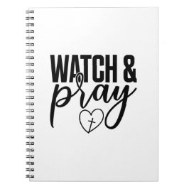 Zwart-wit Watch & Pray Spiral Notitieboek