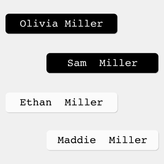 Zwart wit waterdicht naamlabels school kinderopvan labels (Groep)