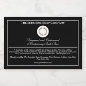 Zwart & wit waterdicht zeep product label voedselcontainer etiket (Enkel label)