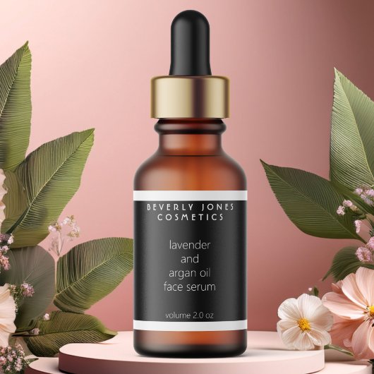 Zwart & Wit Waterdichte Cosmetica Dropper Fles Labels