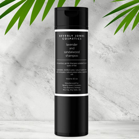 Zwart wit waterdichte cosmetica flesetiket voedselcontainer etiket