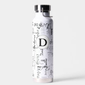 Zwart-wit waterfles met naam (Links)
