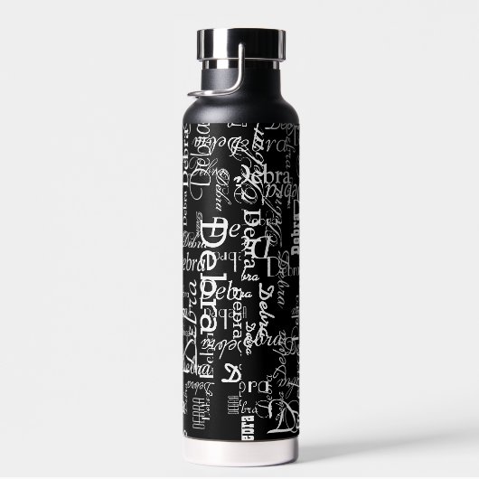 Zwart-wit waterflesnaam / Monogram Waterfles (Rechts)