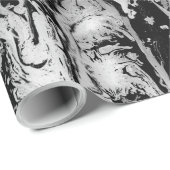 Zwart, wit watertextuur, marmerpapier, cadeaupapier (Rol Hoek)