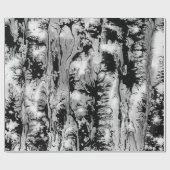 Zwart, wit watertextuur, marmerpapier, cadeaupapier (Vlak)