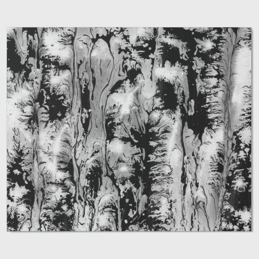 Zwart, wit watertextuur, marmerpapier, cadeaupapier (Vlak)