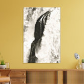 ZWART-WIT WATERVAL DETAIL CANVAS AFDRUK (Insitu (Woonkamer))