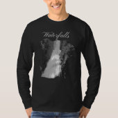 Zwart-wit waterval landschappen t-shirt (Voorkant)